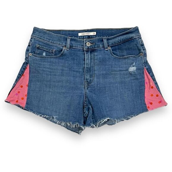 Levi’s Upcycled Classic Straight Jean Shorts Size 8 - Picture 1 of 16